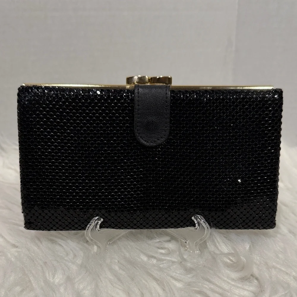WHITING & Davis Black Mesh Clutch